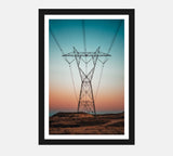 A stunning photographic poster of wires right through the desert a thousands of miles. Bring a touch of sun to your wall. Museum-quality posters made on thick and durable matte paper.
