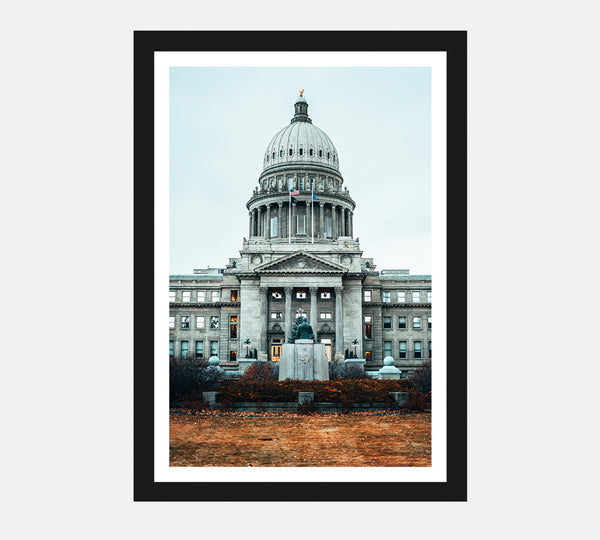 Boise State Capitol Poster. One of the most important from the history perspective places in Idaho. If you are a proud Idahoan, this wall poster will be an enjoyable part of your interior. 